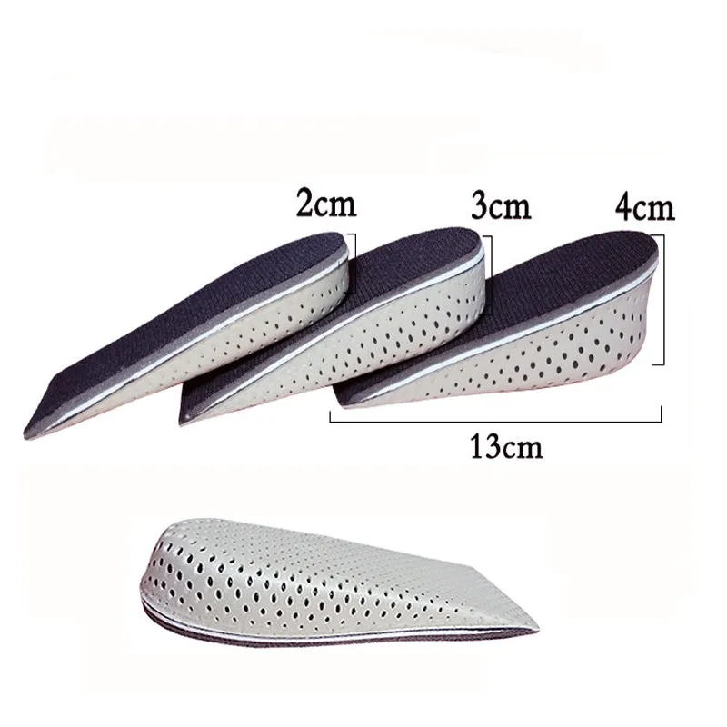 1 Pair High Quality Men Women Orthopedic Height Increase Insoles Massaging Invisible Half Silicone F