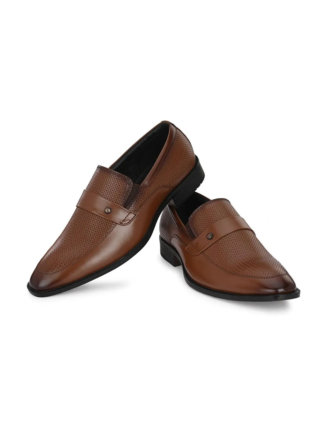 Alberto Torresi Genuine Laether Brown Slipon Formal Shoes