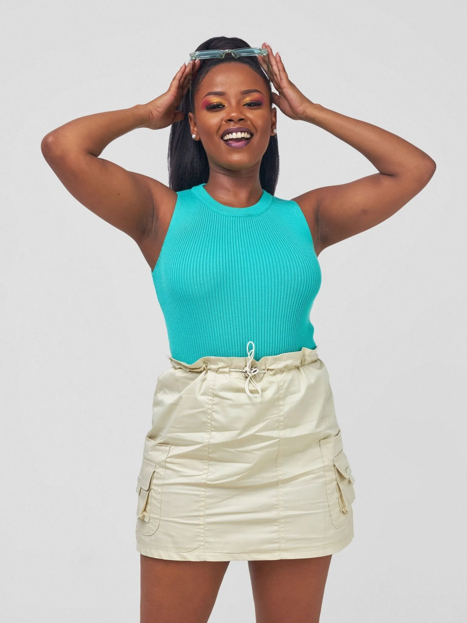 Anika Lea Ribbed Sleeveless Bodysuits - Sea Foam Green