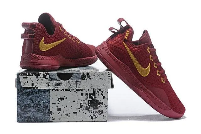 Attractive Lebron Witness 3 Burgundy Gold Sneaker