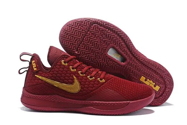 Attractive Lebron Witness 3 Burgundy Gold Sneaker