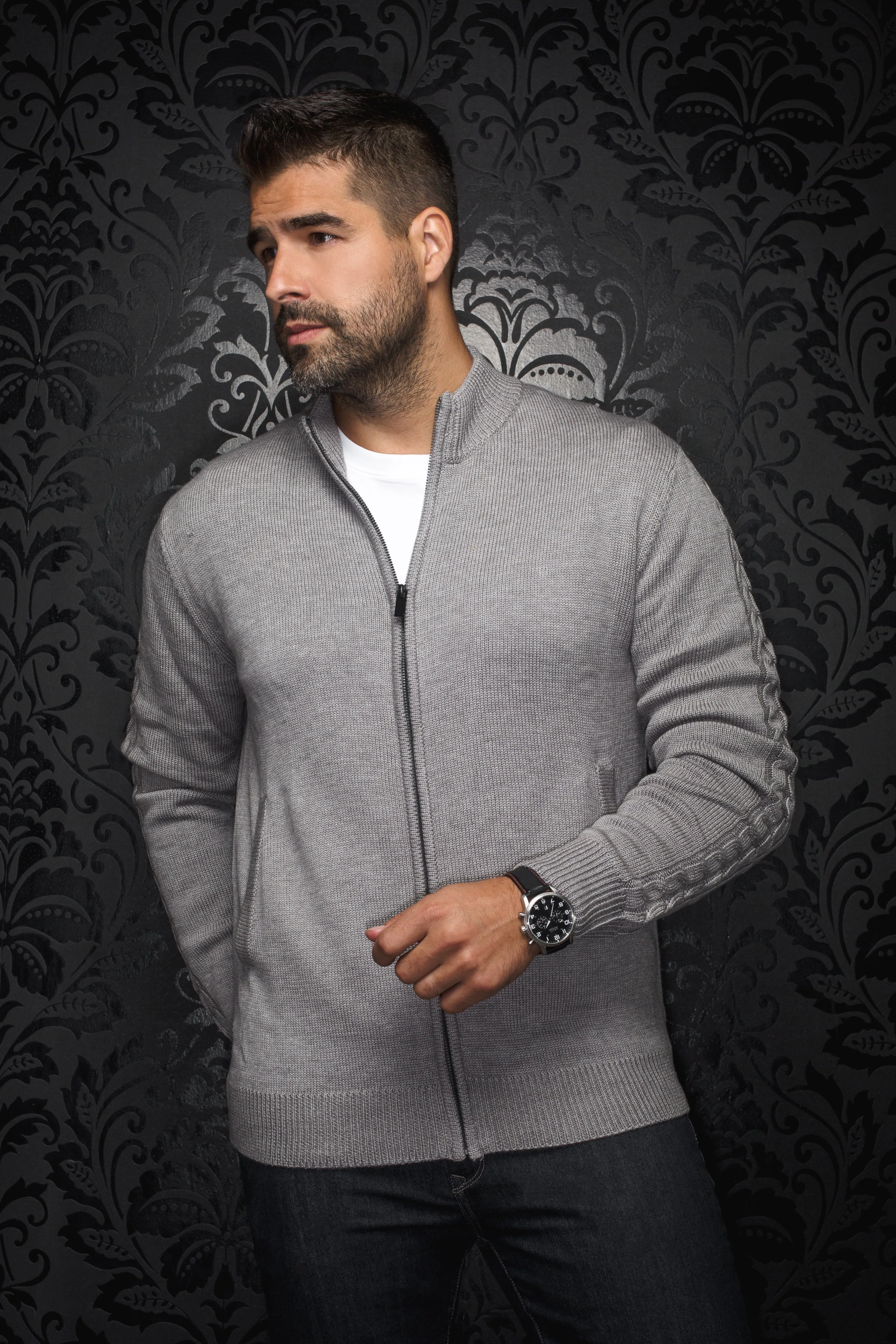 Au Noir Sweaters | Esteban Med Grey