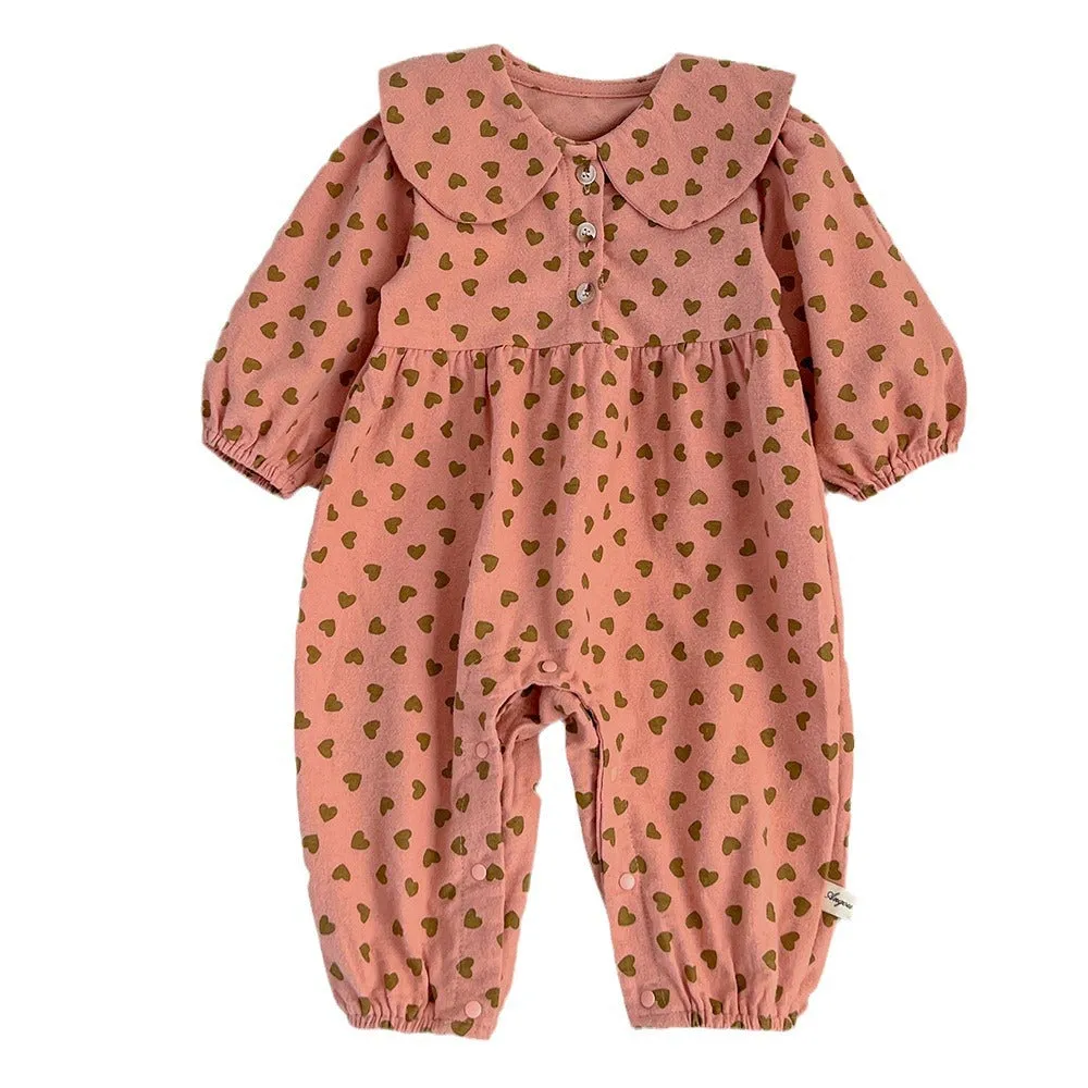 Baby Kid Girls Love heart Print Jumpsuits Wholesale 240111153