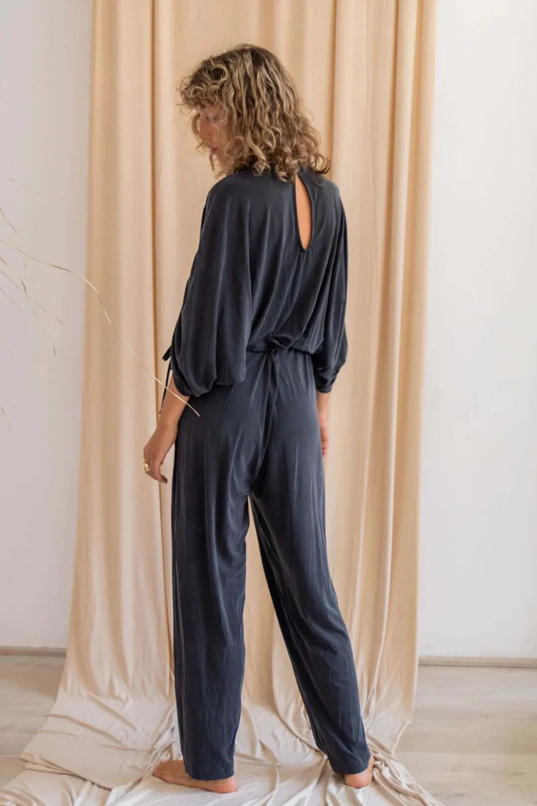 BATWING JUMPSUITS | SLATE BLACK