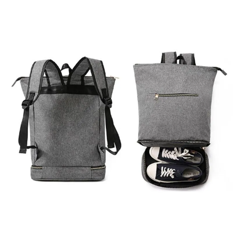 Black/Gray Dry and Wet Separator 20 to 35 Litre Fitness Backpack with Shoe Compartment