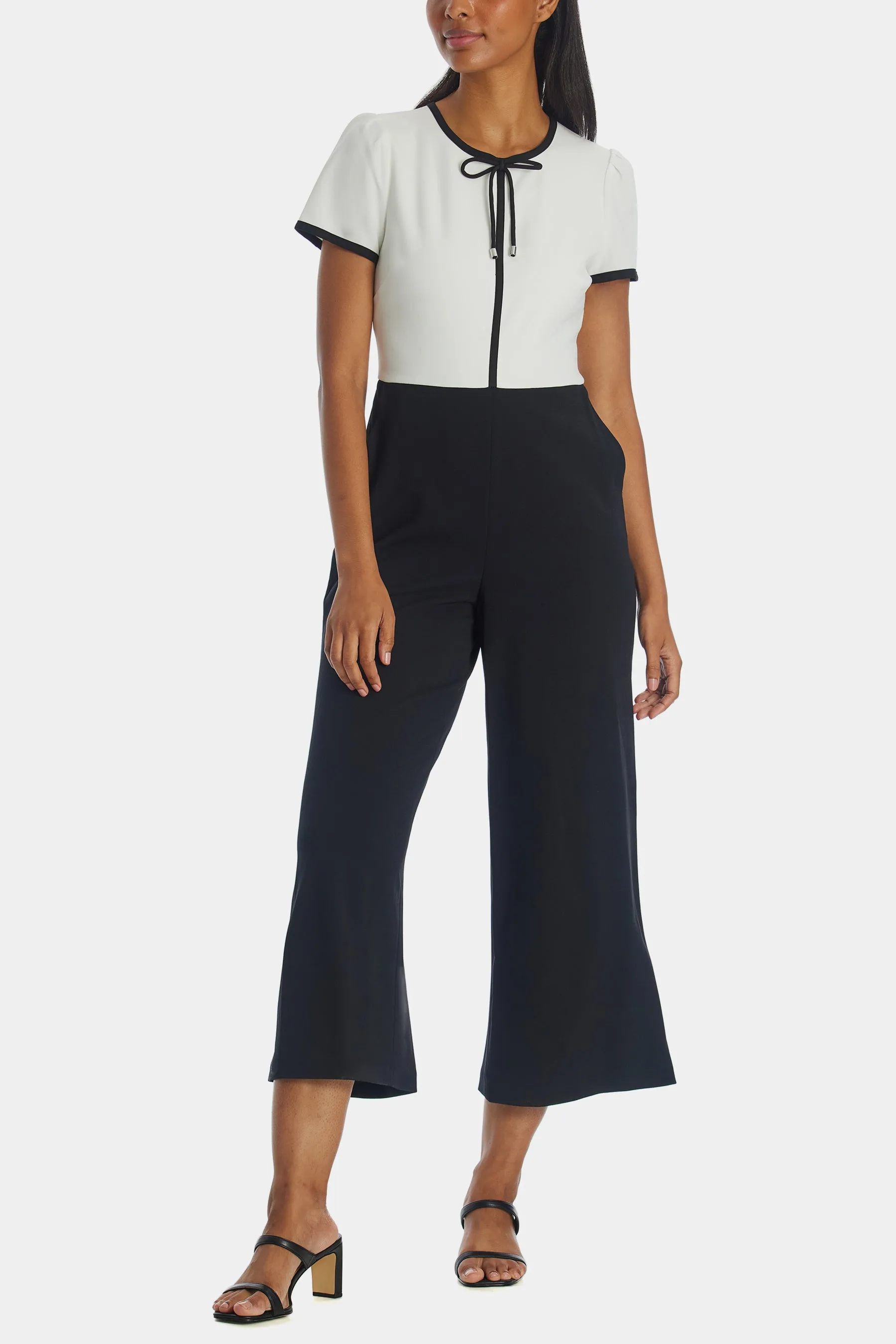 Bow Tie Scuba Crepe Jumpsuit