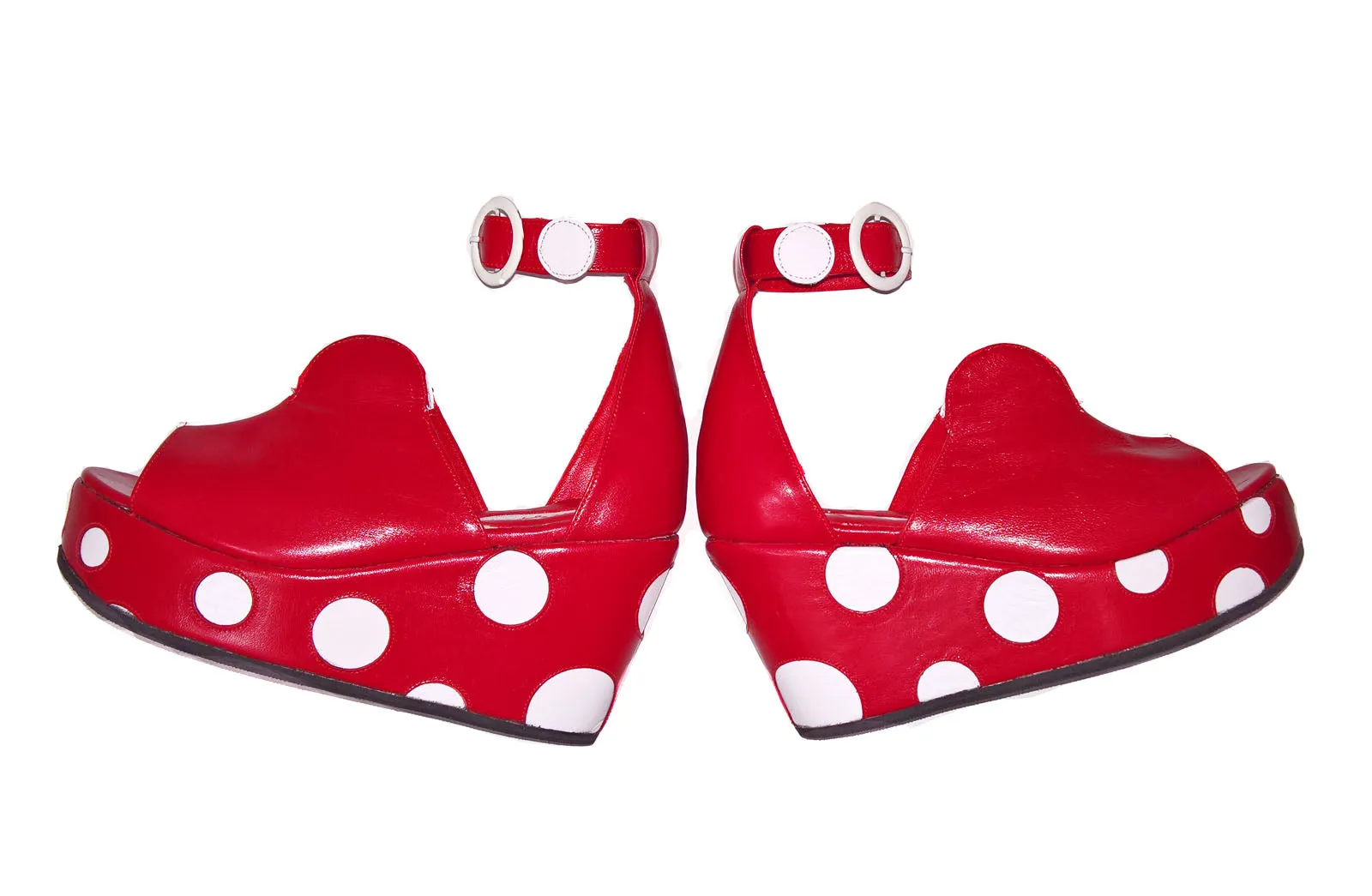 Cartoon Polkadot Platform Sandals