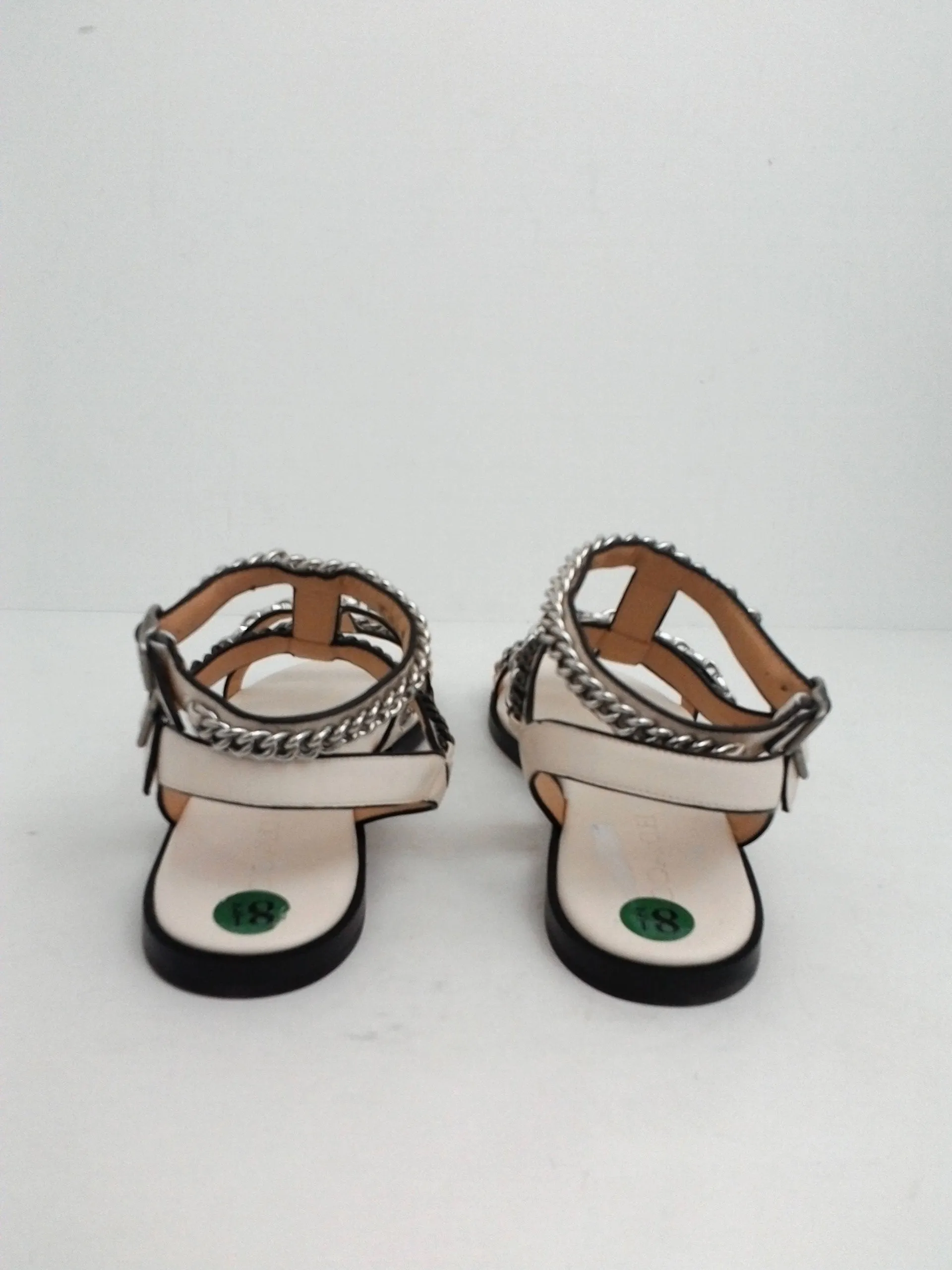 Coach Women's Flat White Leather Sandal Size 8.5