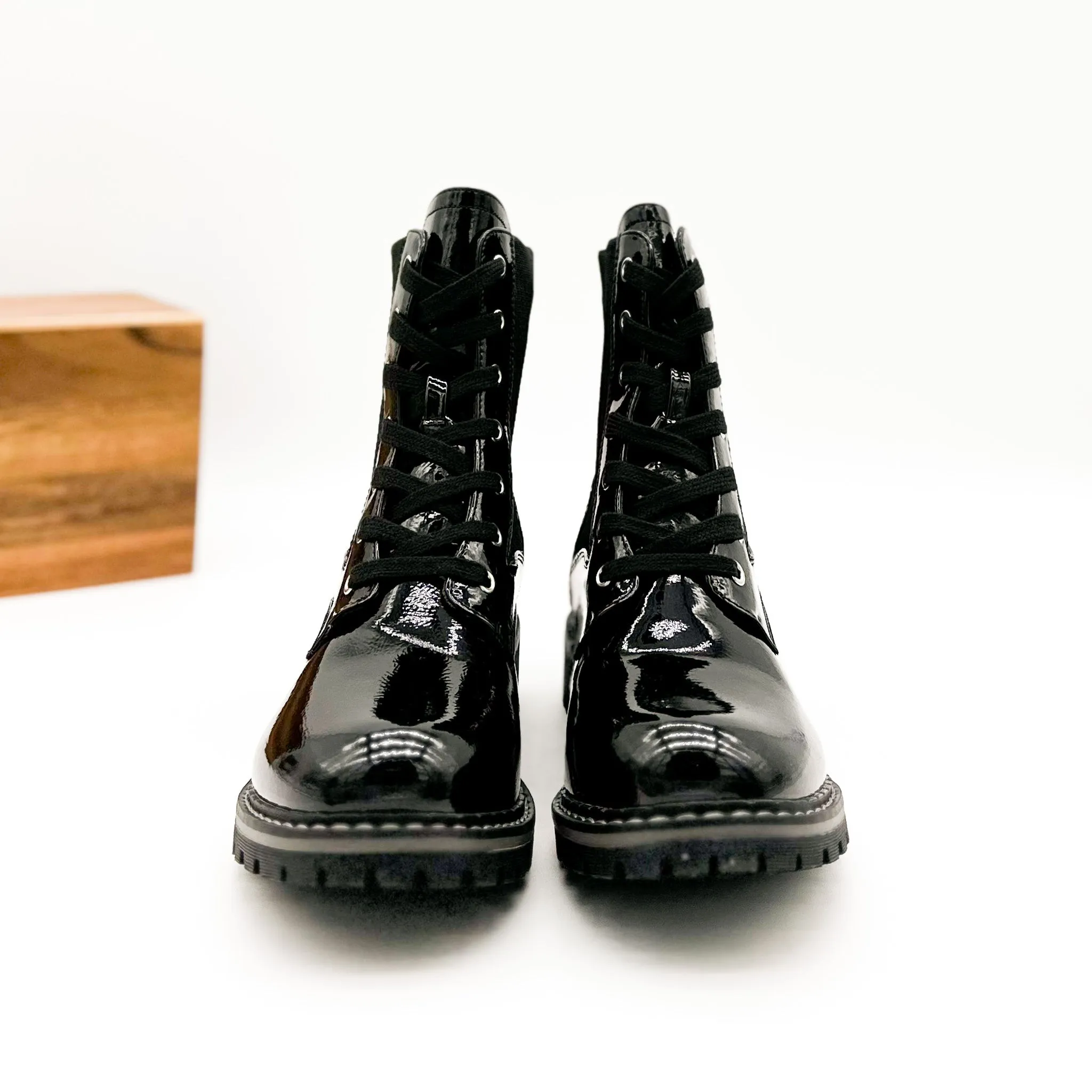 Creep It Real Boot in Black Patent