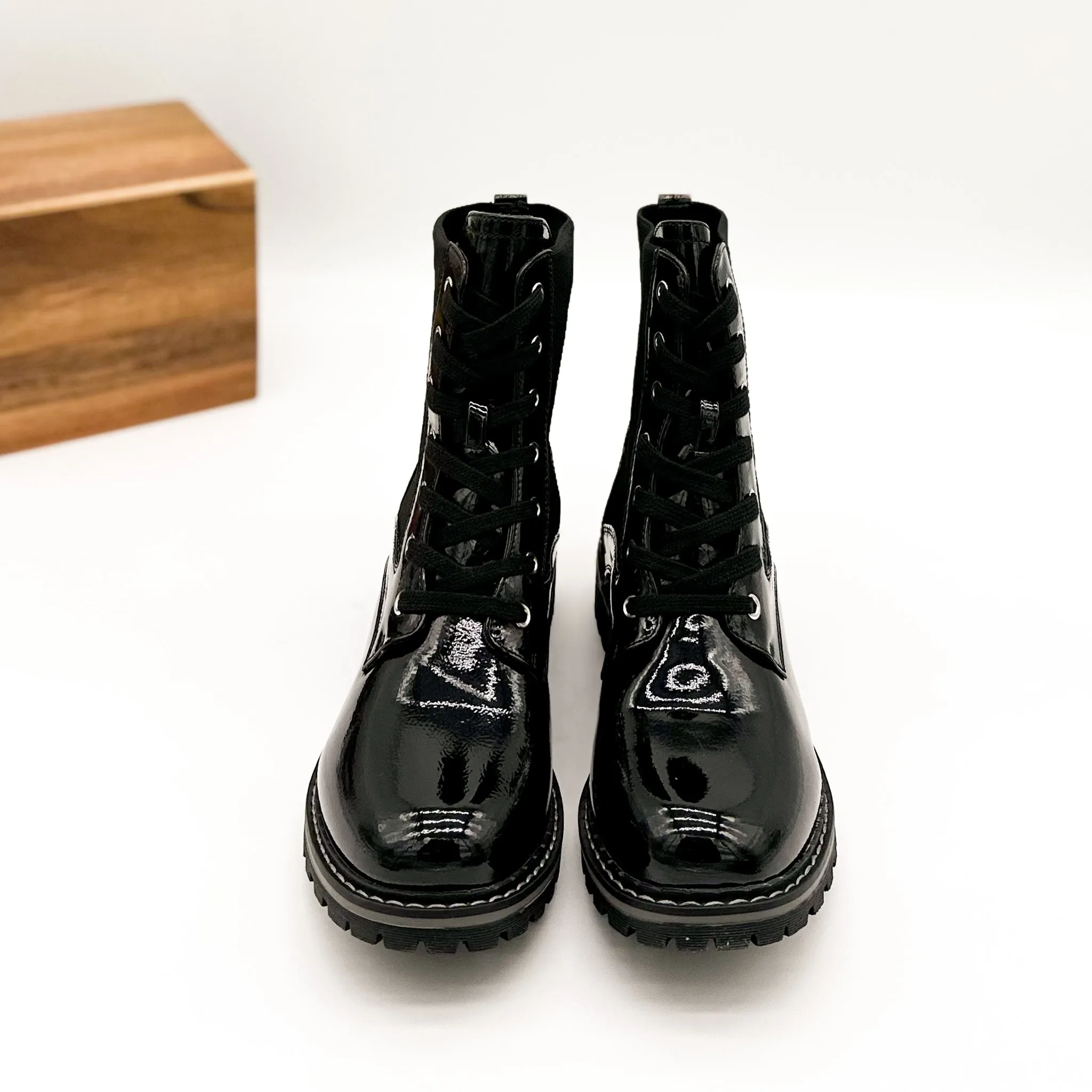 Creep It Real Boot in Black Patent