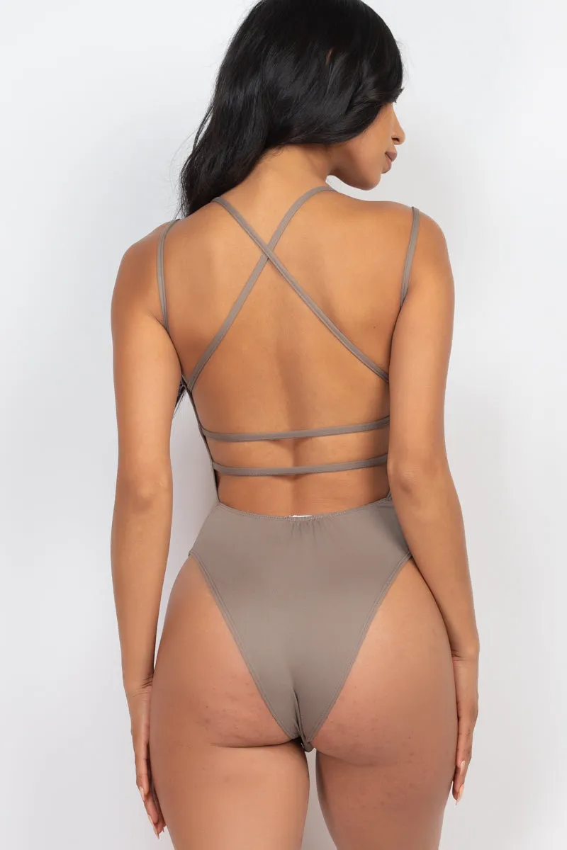 Crisscross Back Sexy Bodysuit Top