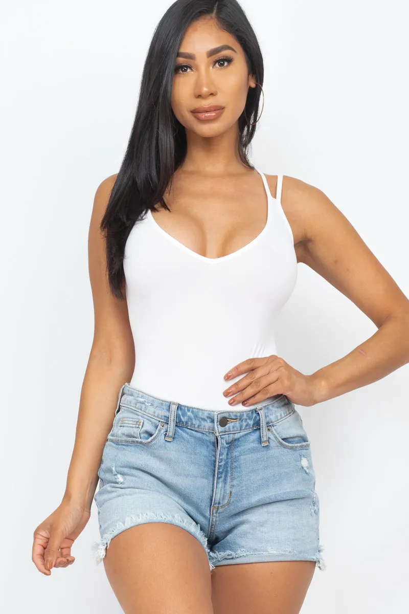 Crisscross Back Sexy Bodysuit Top