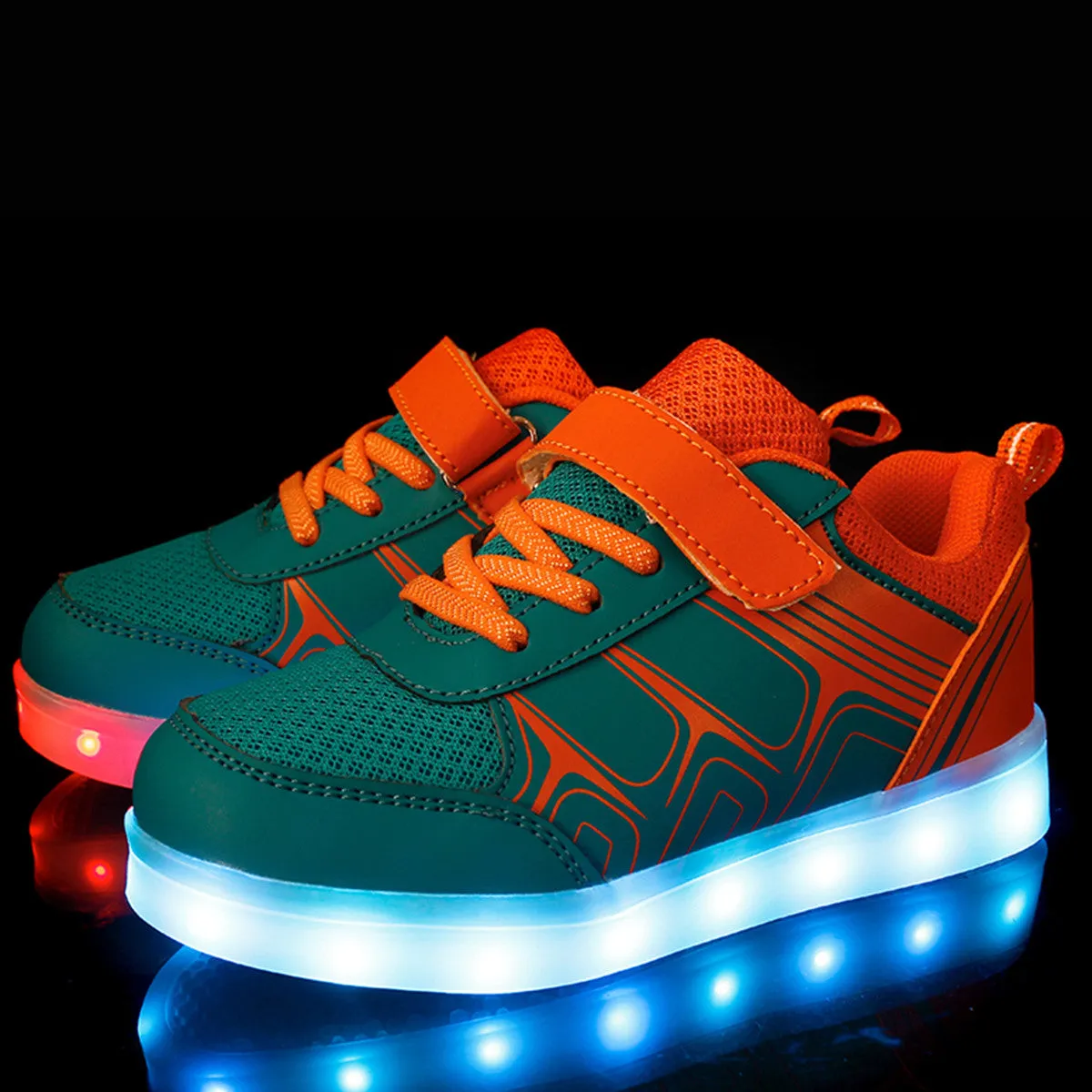 DoGeek Kids Light Up Shoes Mesh Net Design, for Boys and Girls, 7 Colors LED Light, Rechargeable (Choose Half Size Up)