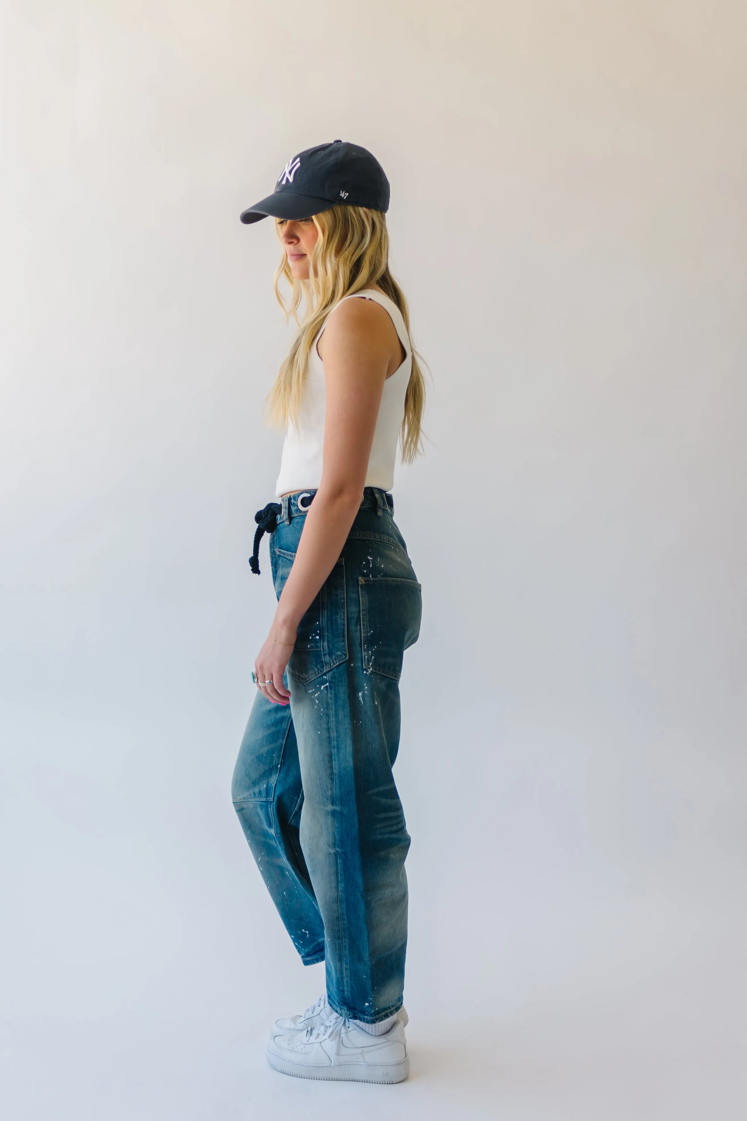 Free People: We The Free Moxie Pull-On Barrel Jeans in Timeless Blue