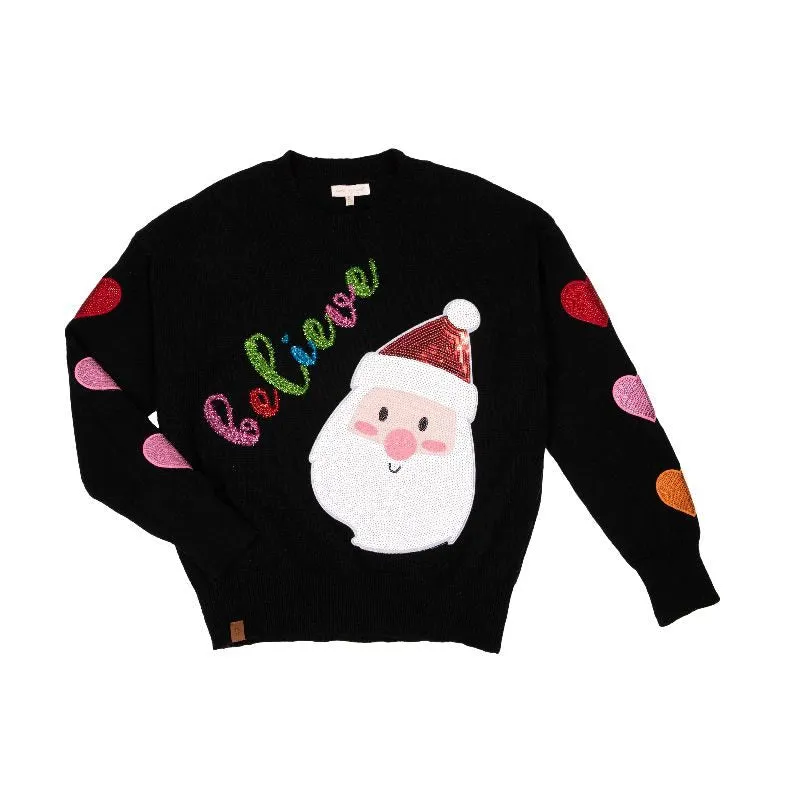 Holiday Christmas Sparkle Sweater - Santa