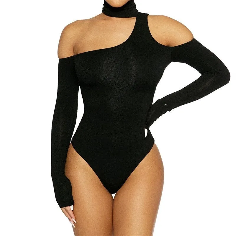 Hollow Out Bodysuit Sexy Long Sleeve Body Tops