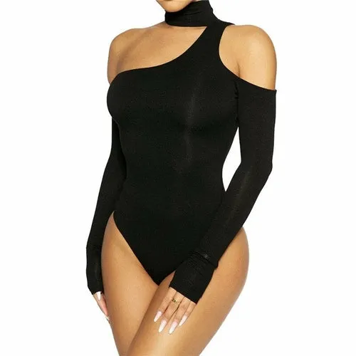 Hollow Out Bodysuit Sexy Long Sleeve Body Tops