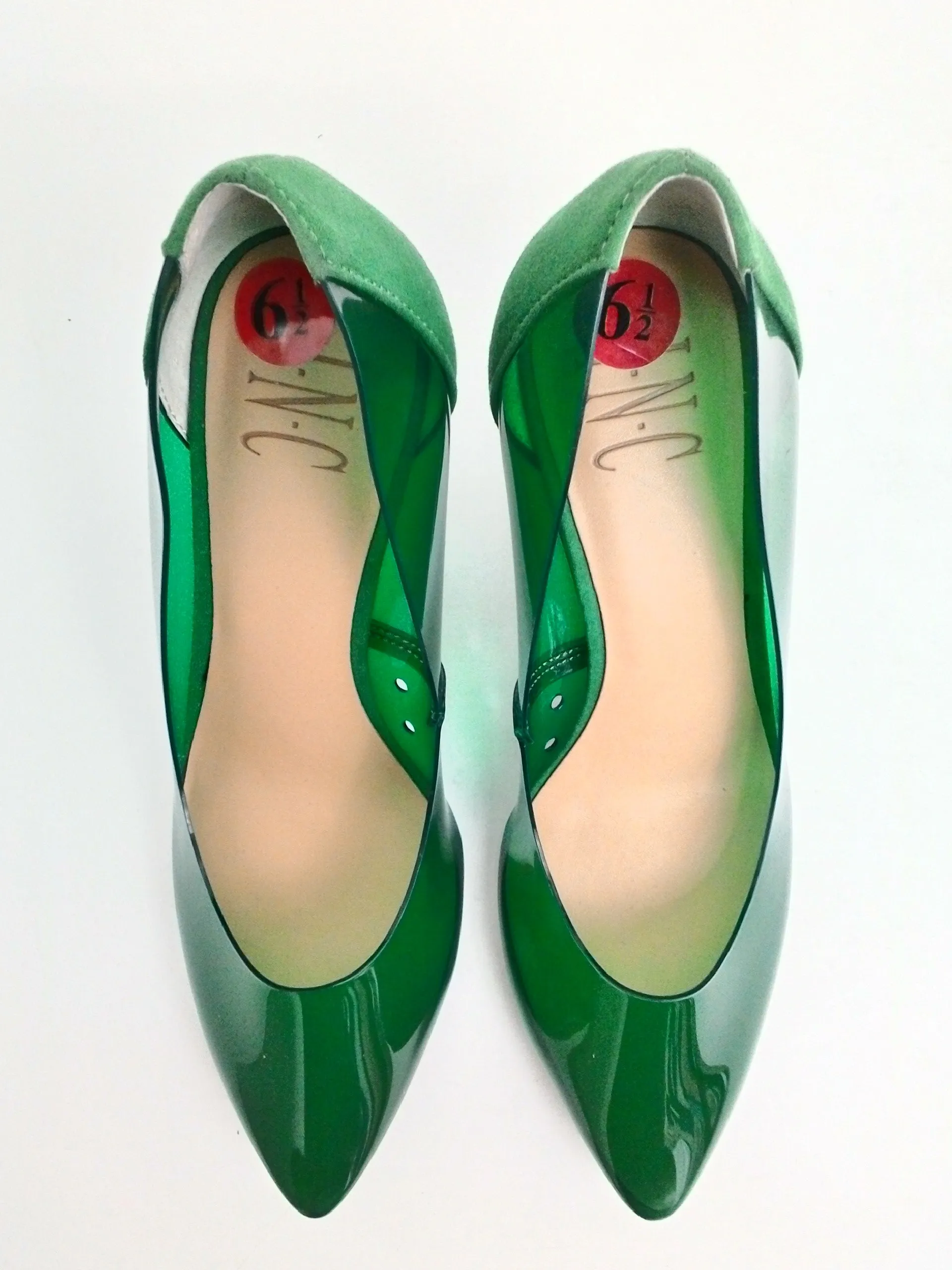 INC International Concepts Women's Zitah Clear Green Pumps Size 6.5