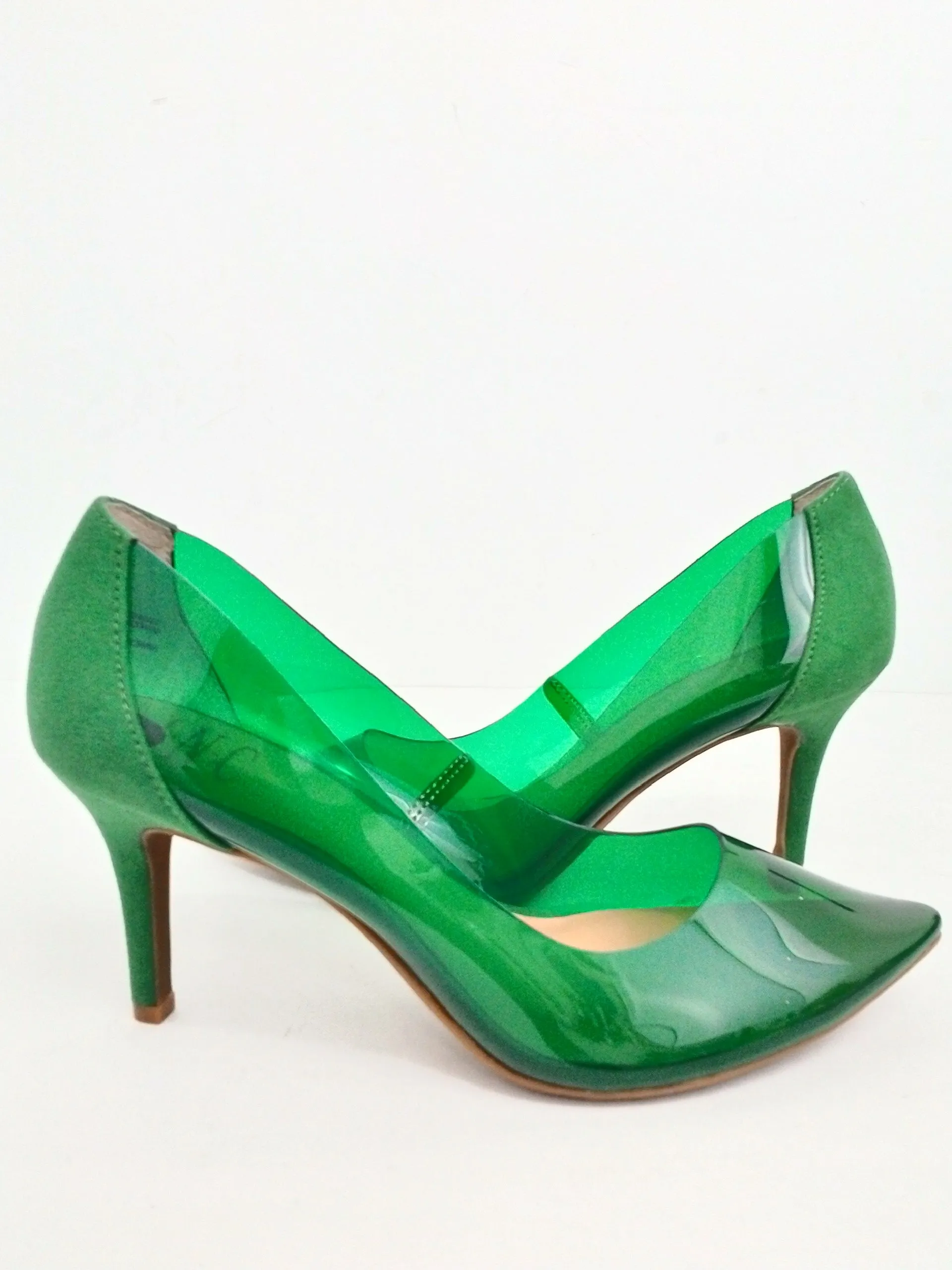 INC International Concepts Women's Zitah Clear Green Pumps Size 6.5