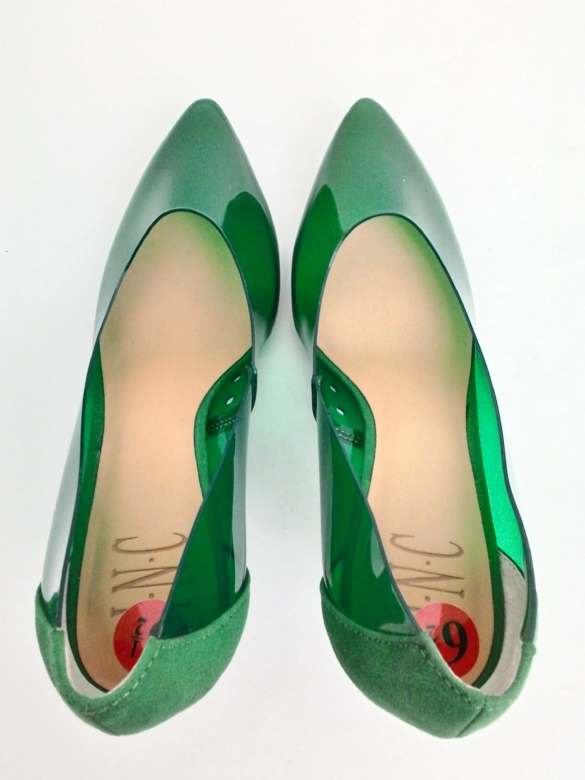 INC International Concepts Women's Zitah Clear Green Pumps Size 6.5