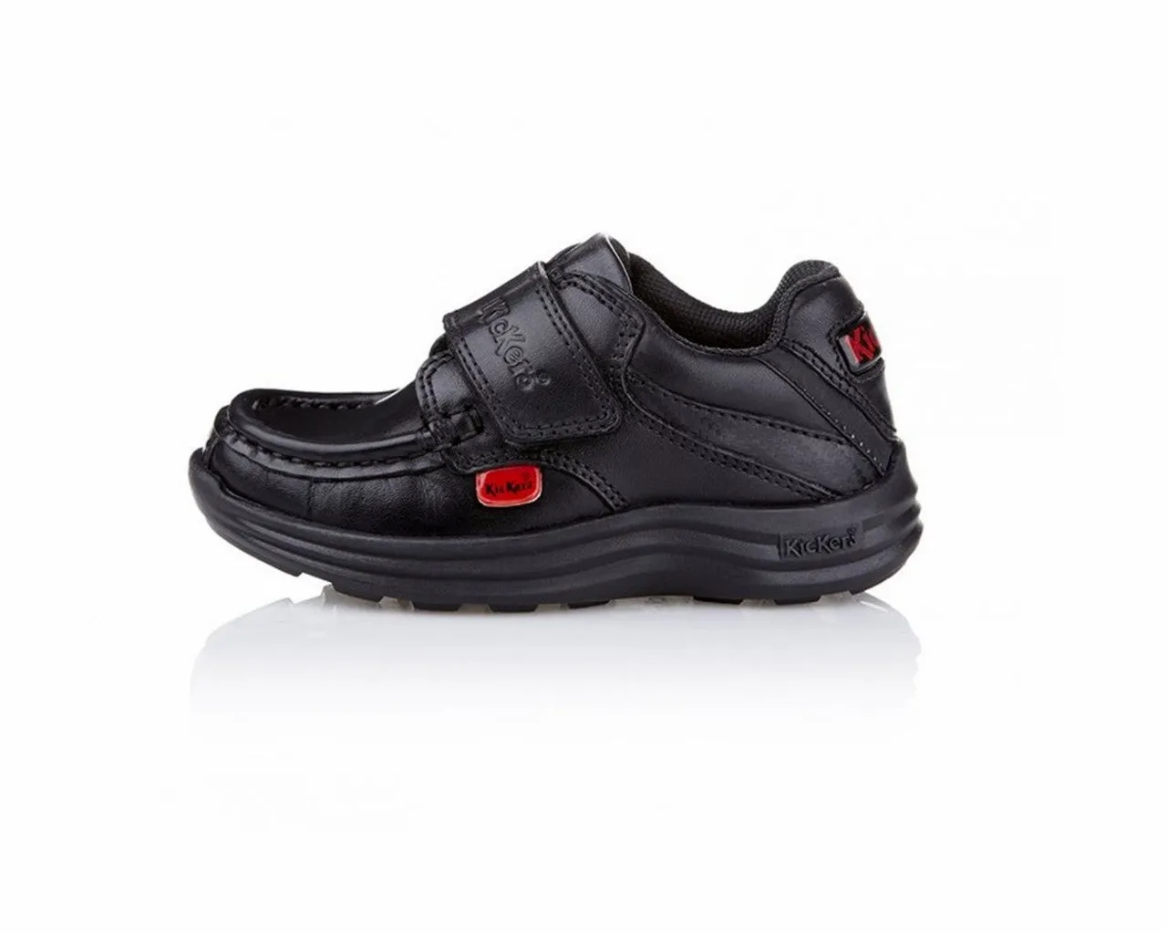 Infants Kickers REASAN STRAP IM 112833 Black Leather Shoes