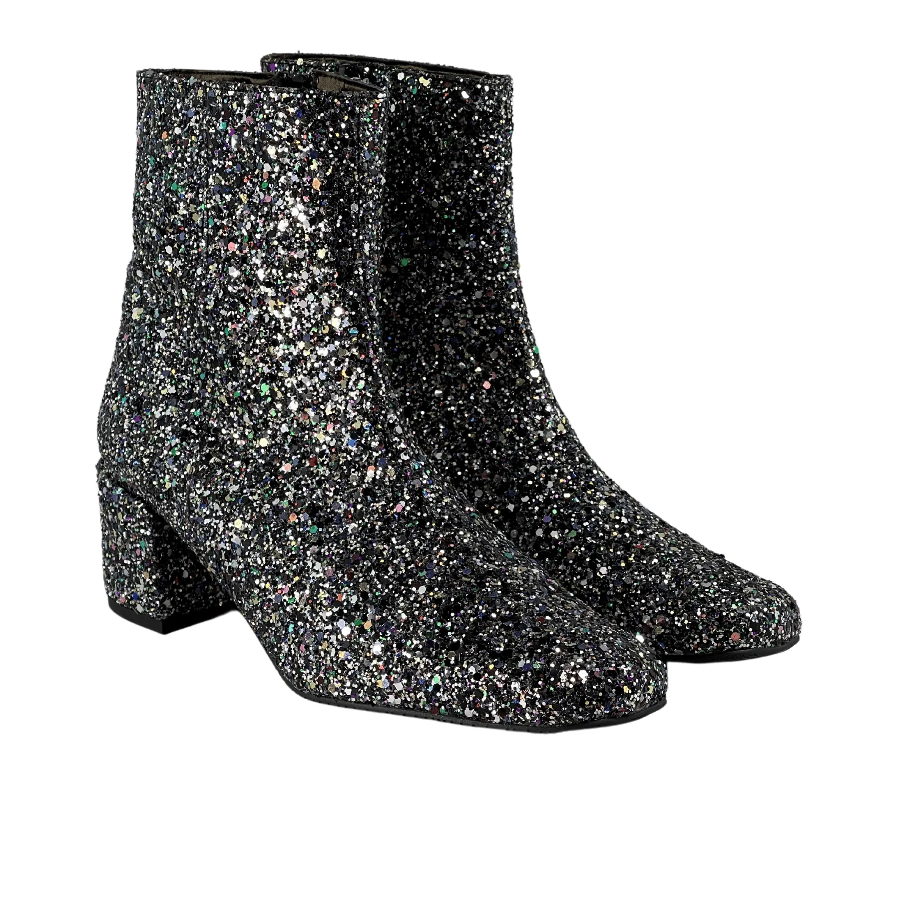 'Jacqui' vegan ankle boot by Zette Shoes - silver glitter