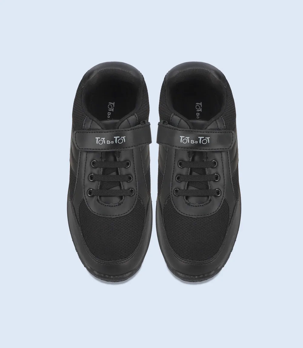 KB0153-BLACK-School Shoes For Boys