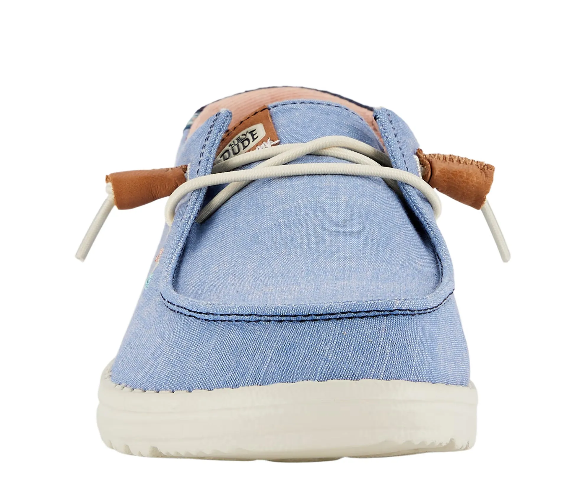 Ladies Hey Dude Blue Canvas Summer Shoes Laced Wendy Chambray Boho