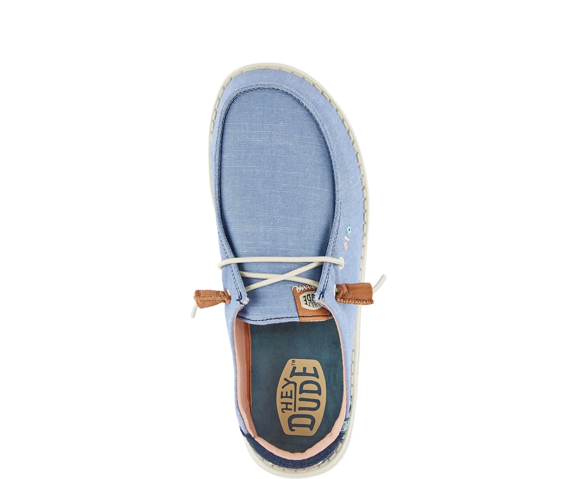 Ladies Hey Dude Blue Canvas Summer Shoes Laced Wendy Chambray Boho