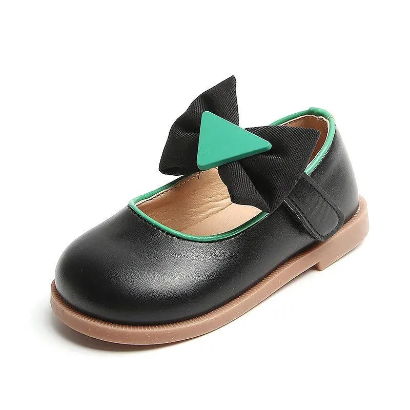 Leather Casual Shoes for Children Girls - Triangular Patch - G06042