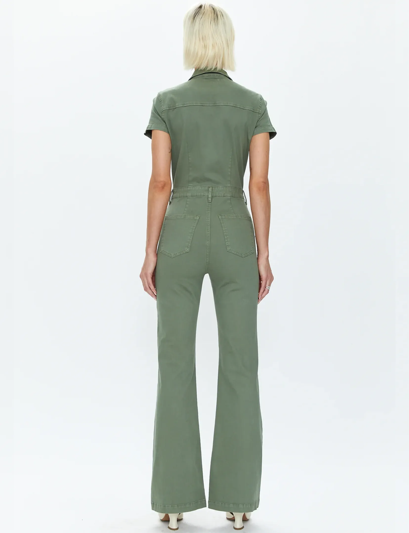 Martina Short Sleeve Flare Jumpsuit, Colonel