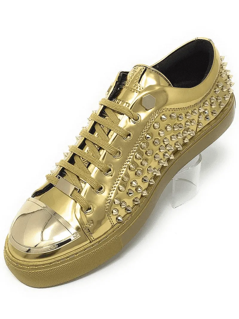 Men's Fashion Sneakers R. Spike Gold