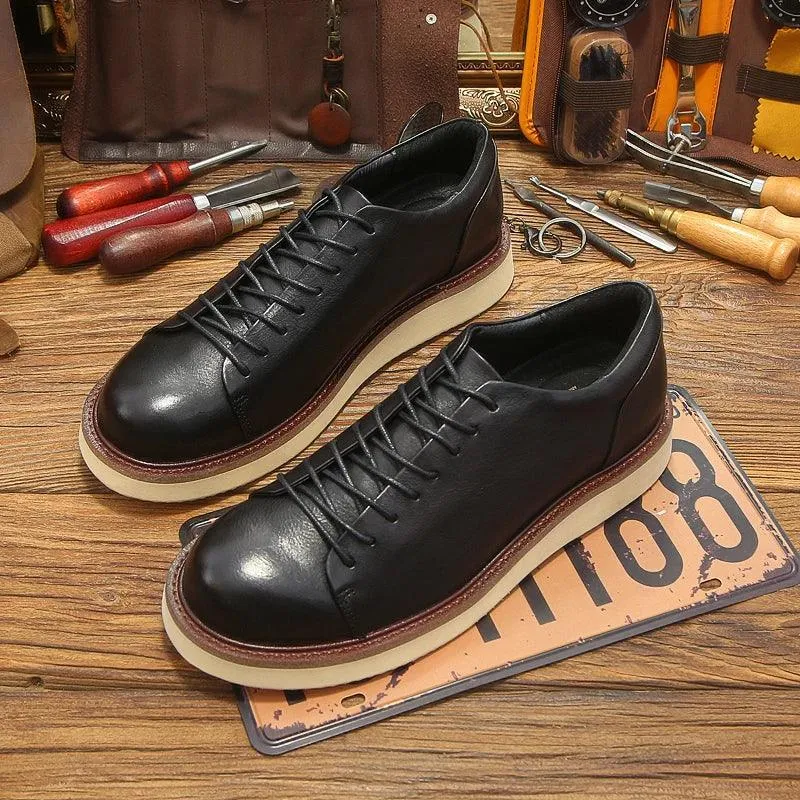 Men's Full Grain Leather Oxfords - TR2484 Casual Work Shoes