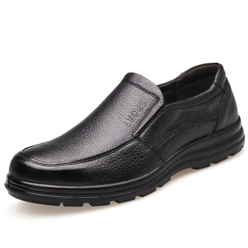 New High Quality Genuine Leather Men Flats Shoes