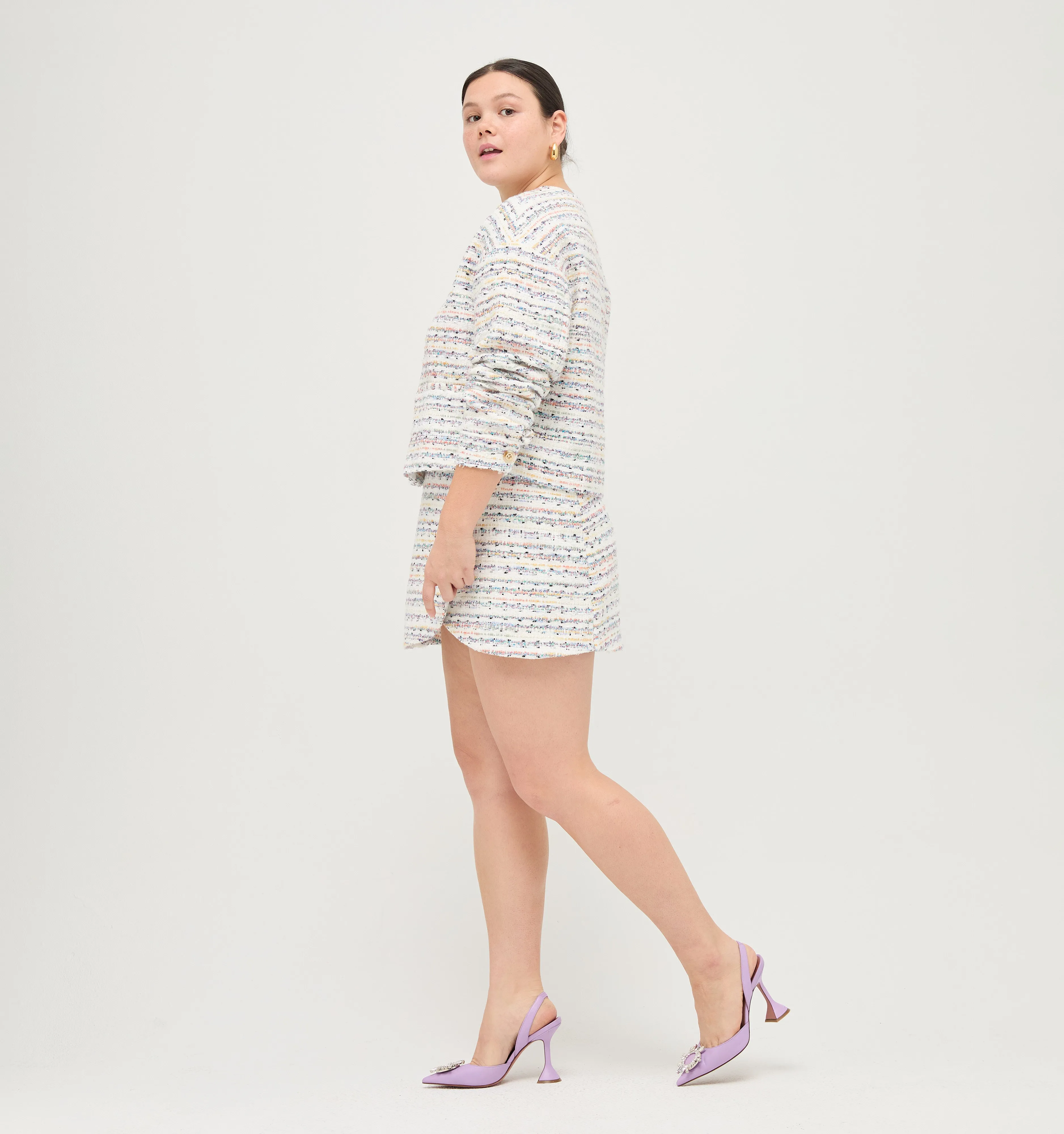 The Lola Skirt - Tweed in Tonal Multi