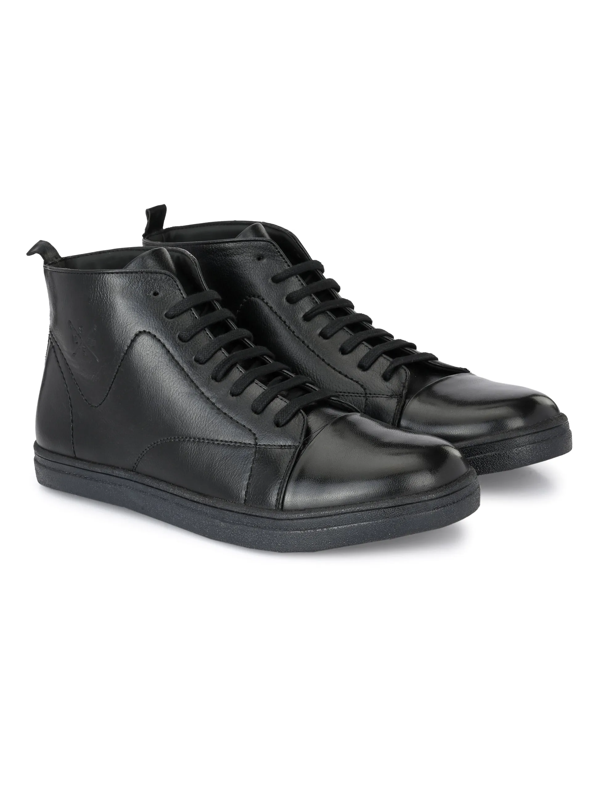 Phoenix Black Mid-Ankle Sneakers