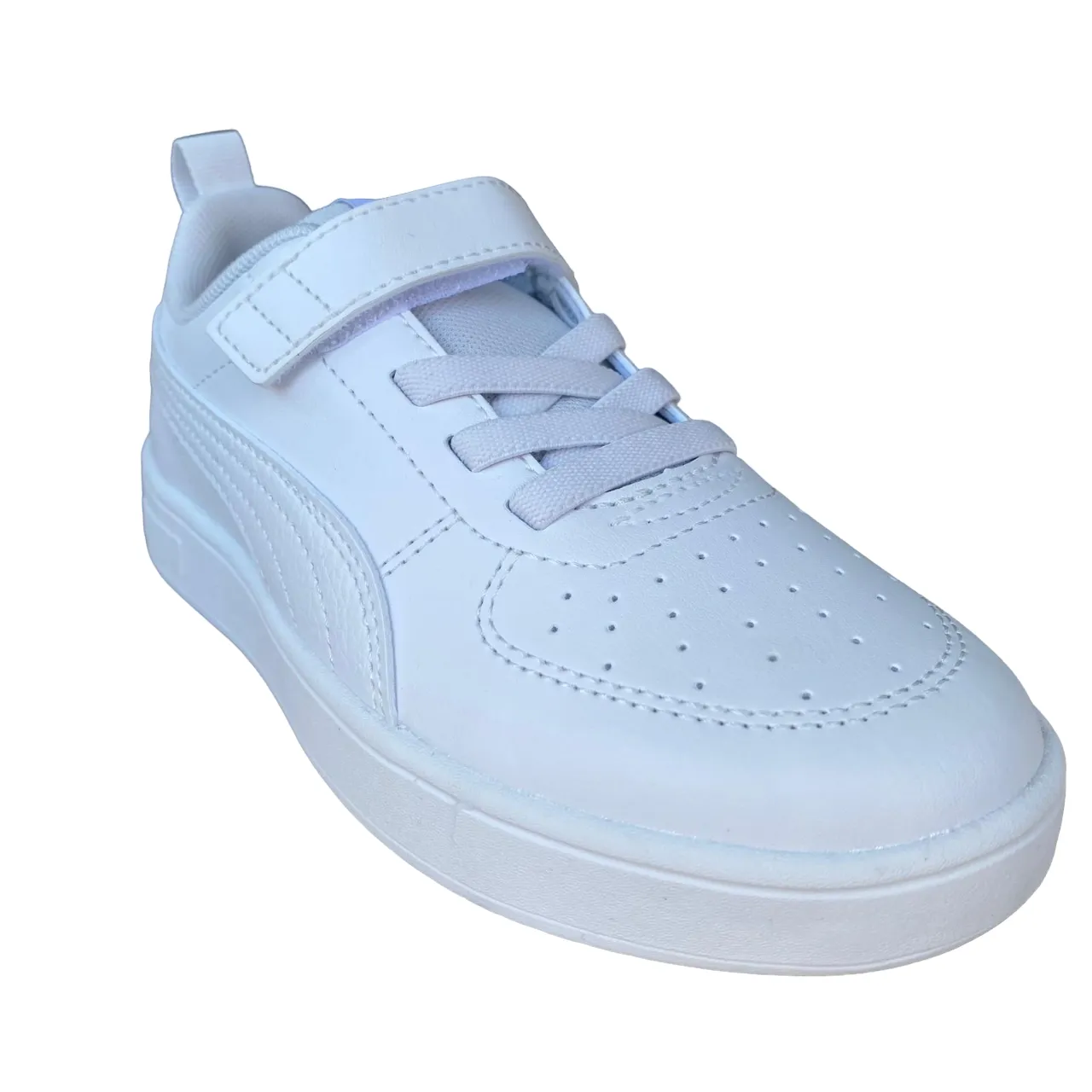 Puma boys' sneakers shoe with elastic and tear Rickie AC PS 385836-01 white-ice gray