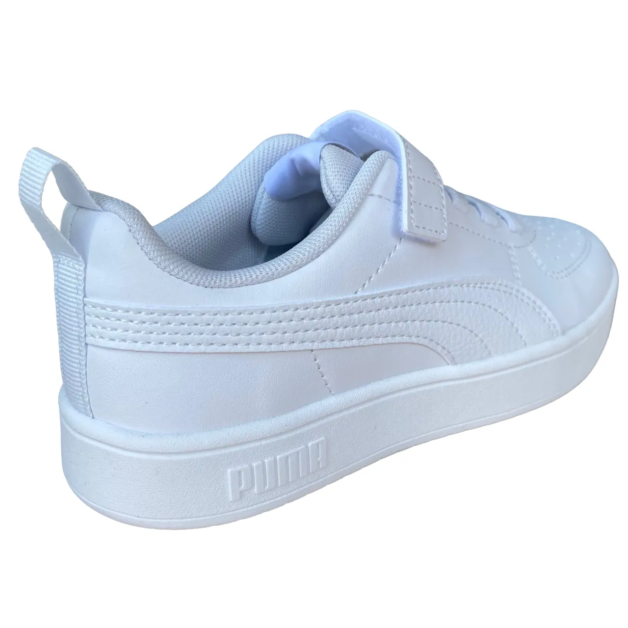 Puma boys' sneakers shoe with elastic and tear Rickie AC PS 385836-01 white-ice gray