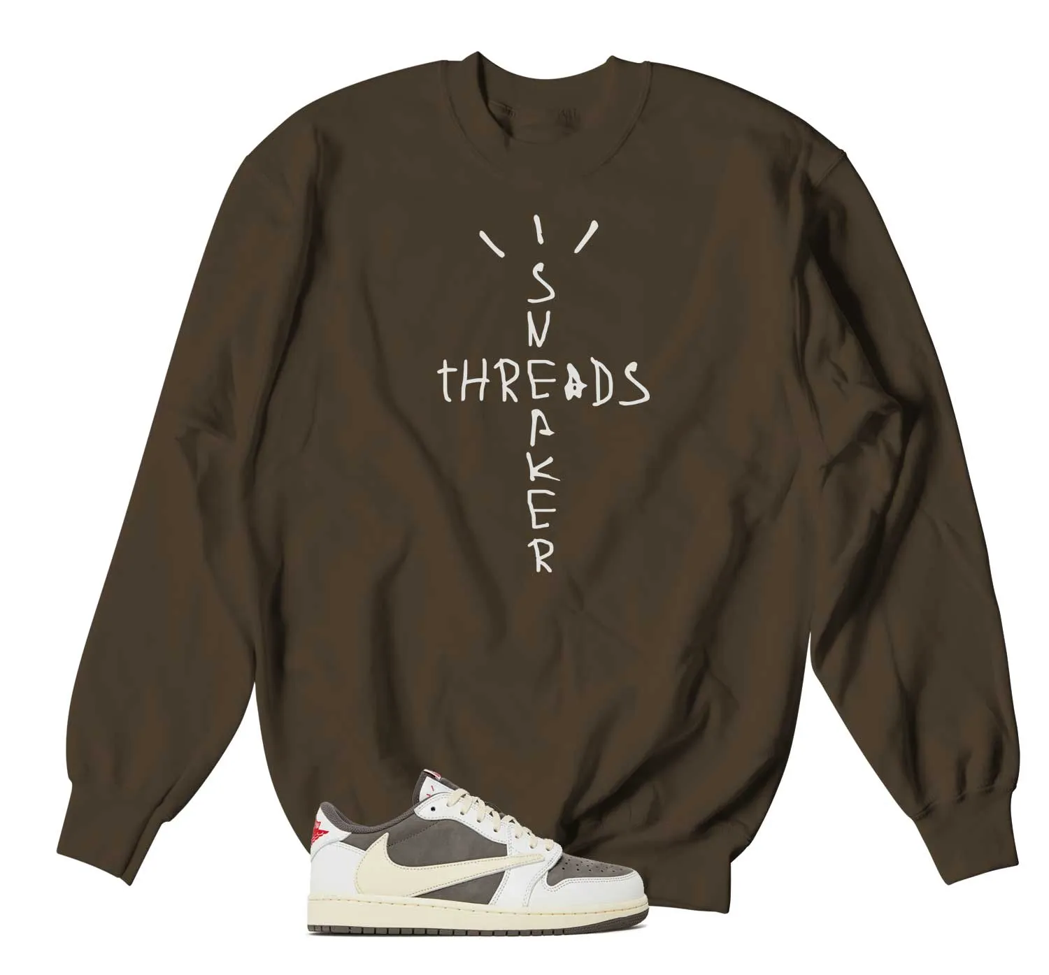 Retro 1 Reverse Mocha Sweater - Scribble - Brown