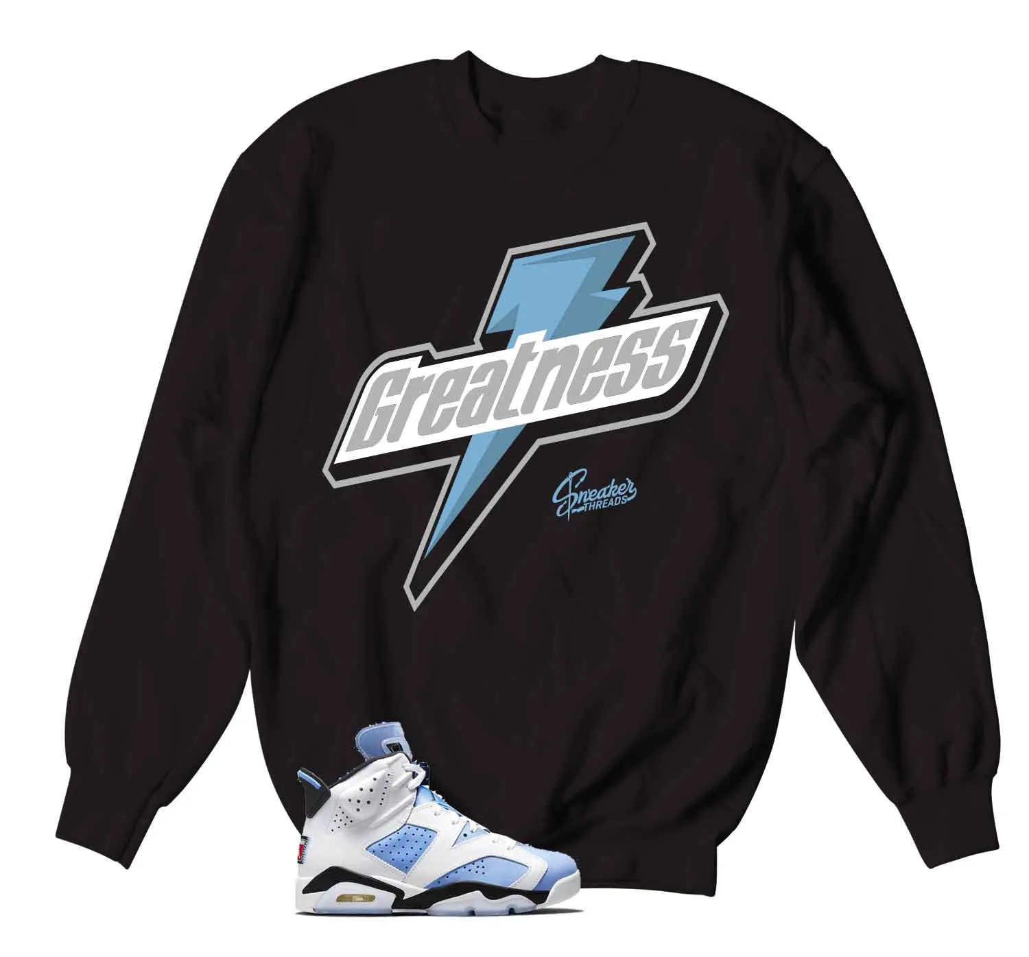 Retro 6 University Blue Sweater - Greatness - Black