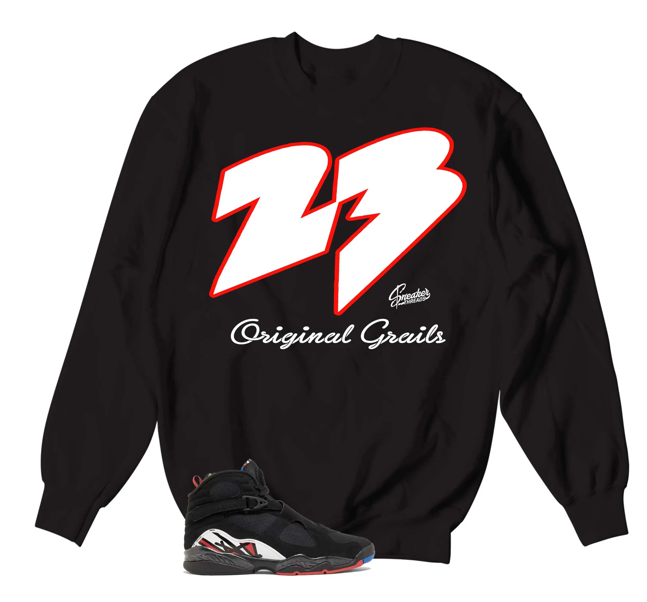 Retro 8 Playoffs Sweater - Original Grails - Black