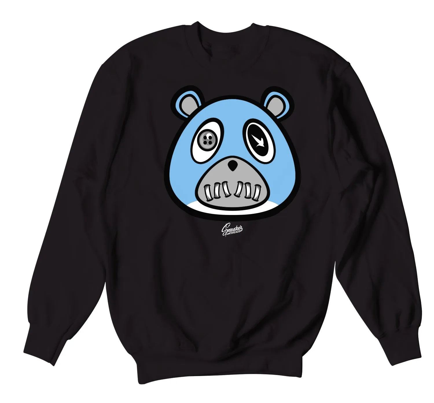 Retro 9 University Blue Sweater - ST Bear - Black