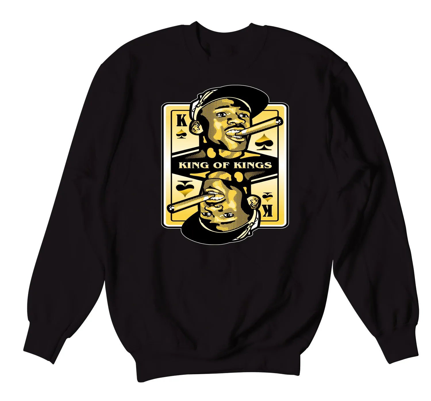 Retro 9 University Gold Sweater - King Of Kings - Black