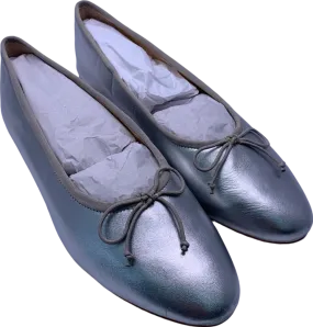 Stylish Derby Grey Metallic Ballet Flats UK 5