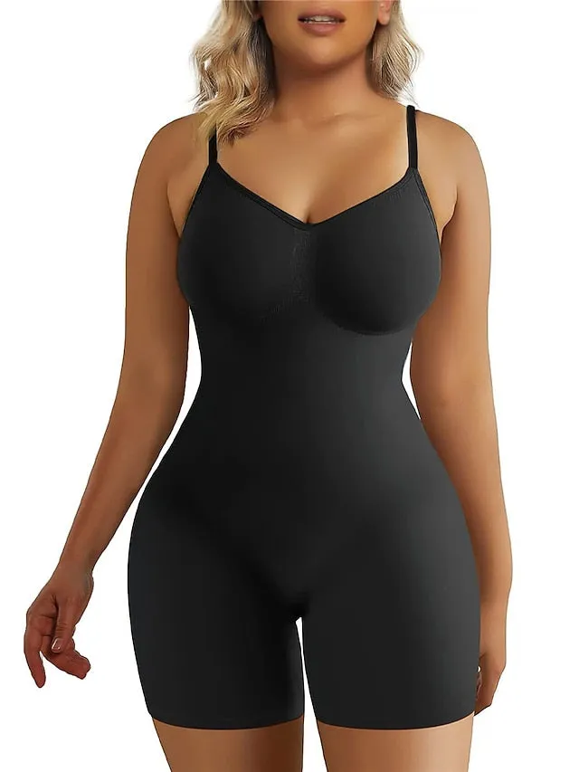 Stylish Women's Plus Size Black Nylon Bodysuit Set