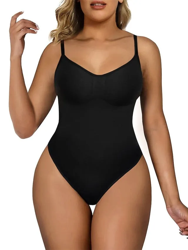 Stylish Women's Plus Size Black Nylon Bodysuit Set