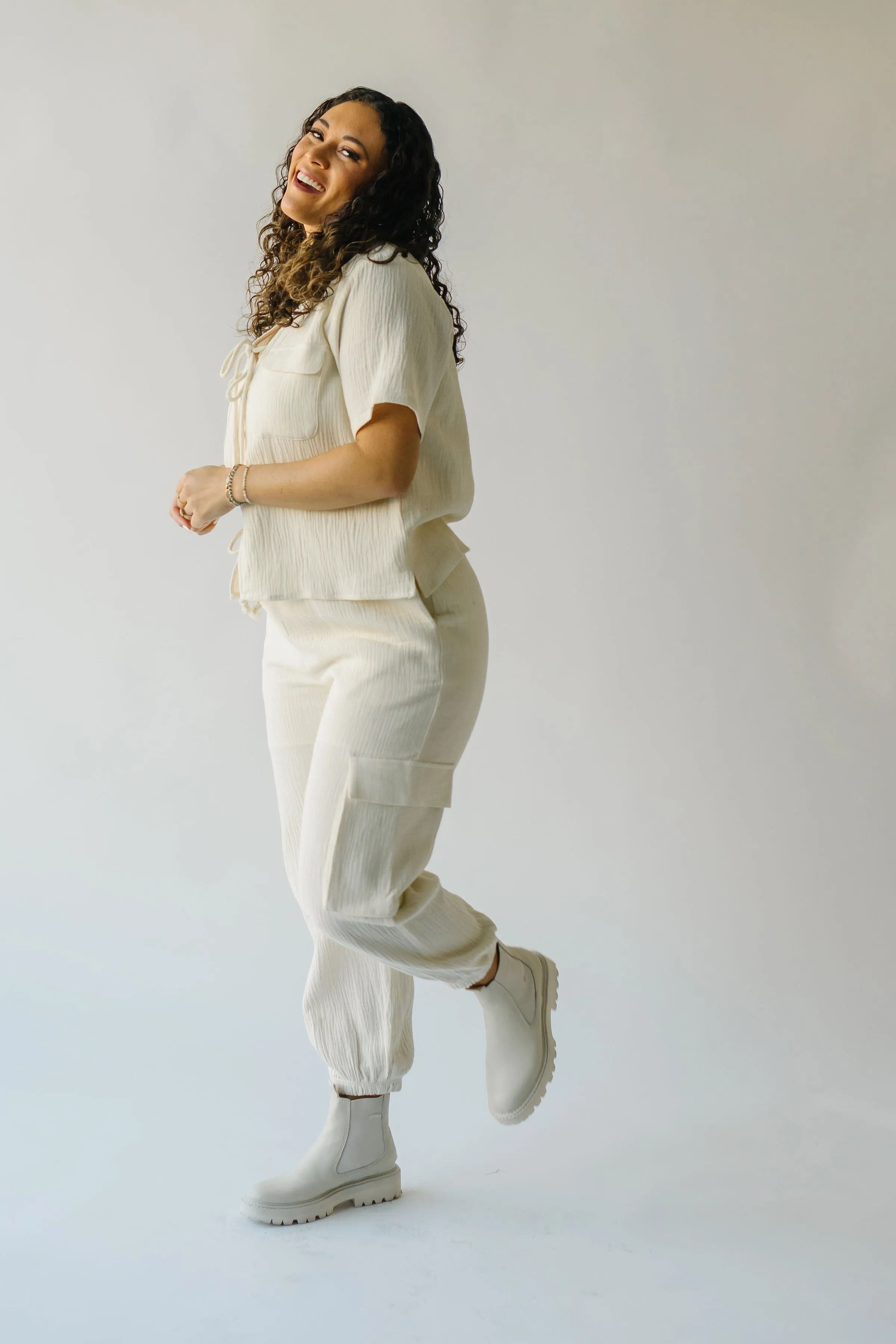 The Hargitay Gauze Cargo Jogger in Cloud