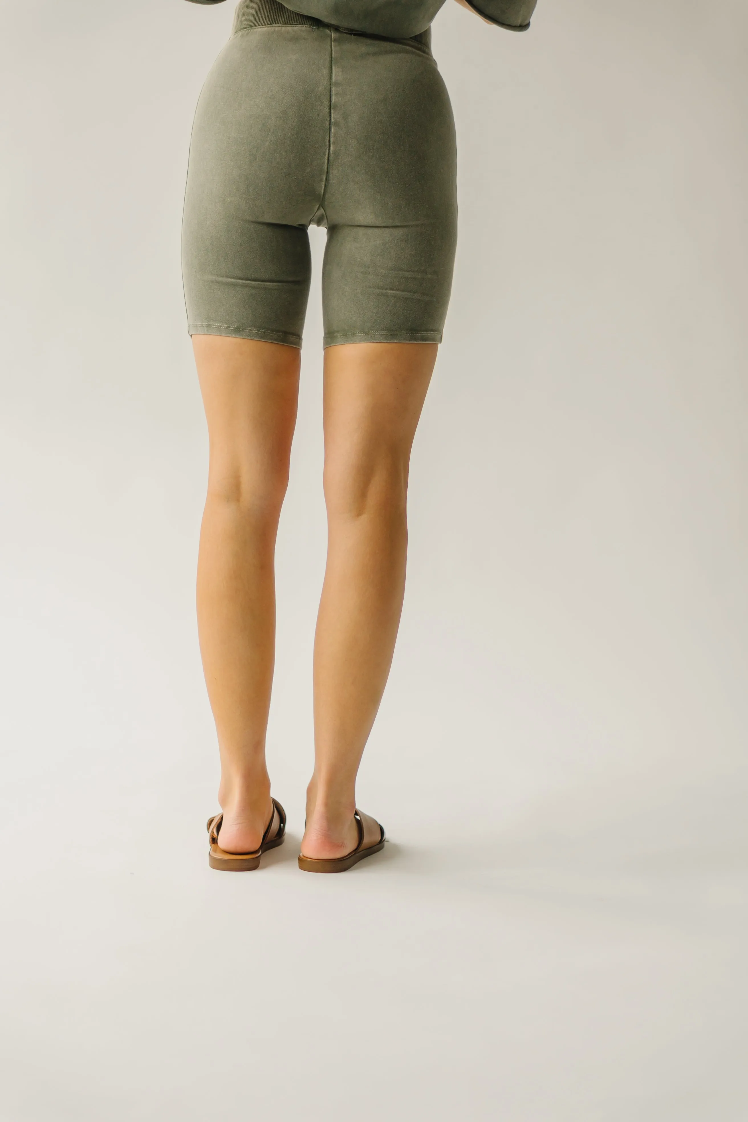 The Langan Basic Bike Shorts in Army Green