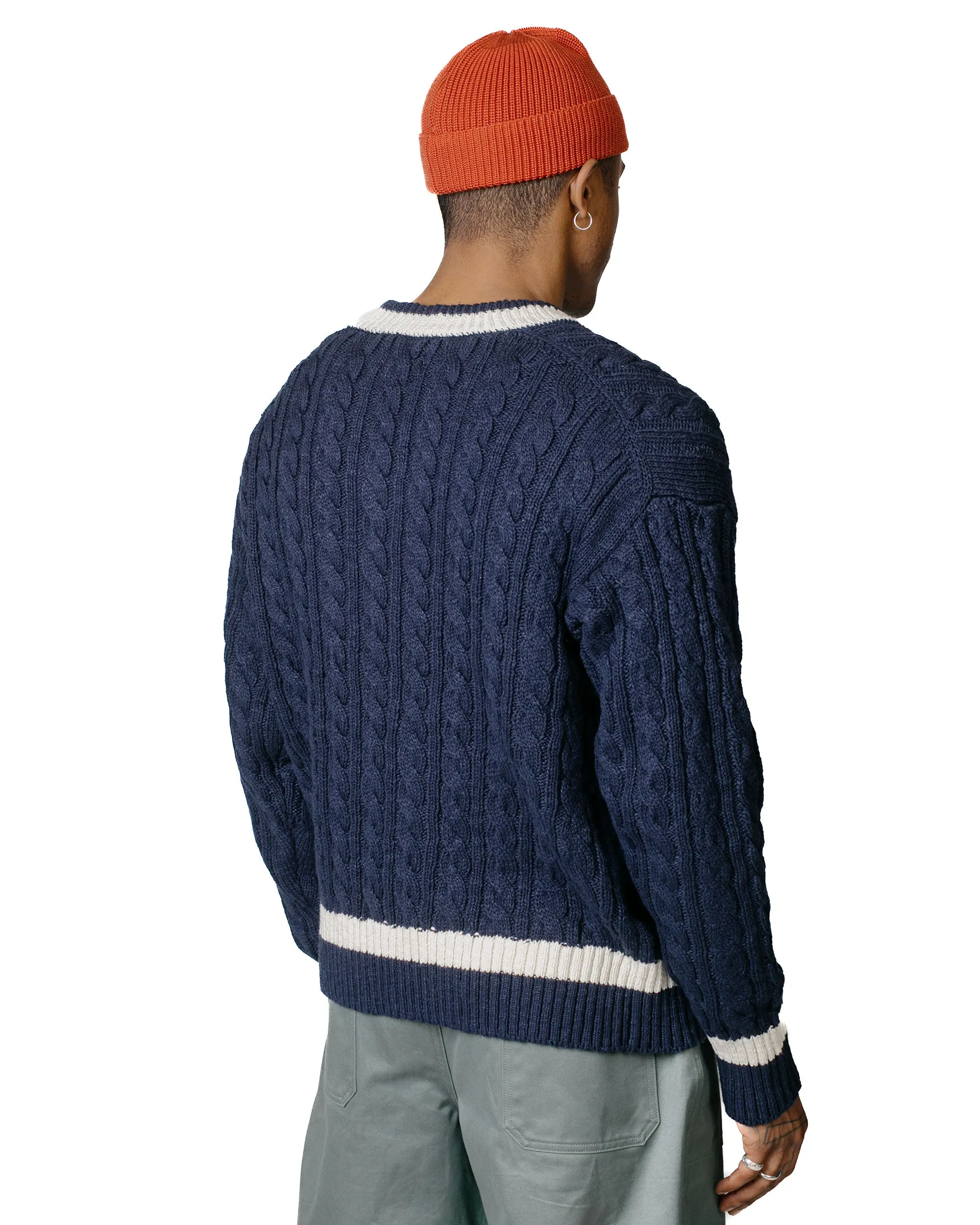 The Real McCoy's MC23108 Tilden Knit Sweater Navy